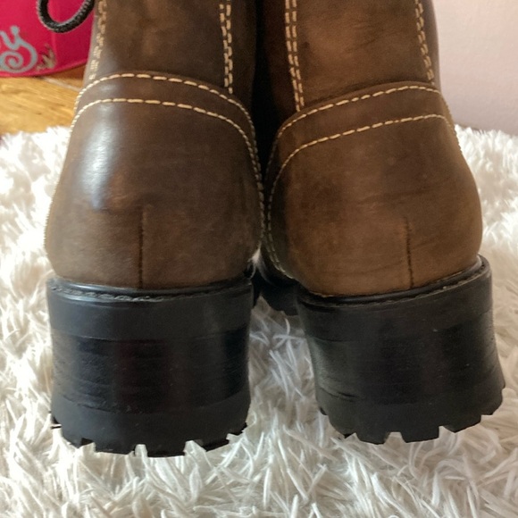 Melrose Brown Lace-Up Combat Boots - Picture 11 of 14